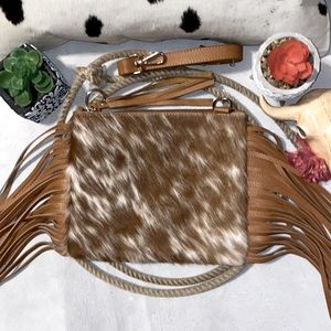 New Handmade Real Cowhide Leather Purse Handbag Hair On
